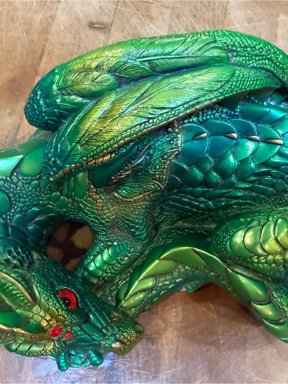 Green Windstone Editions Resting Mother Dragon Sculpture Figurine Peña 1985 - Picture 12 of 14